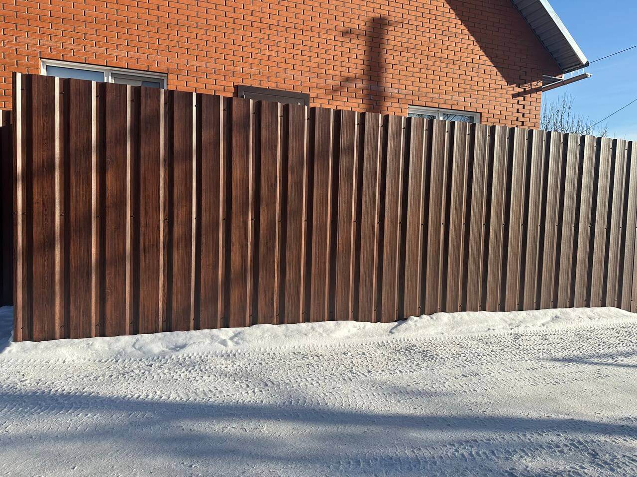 Забор из профнастила НС-21 22м Античное Дерево Принтек фото 4 в Мытищах